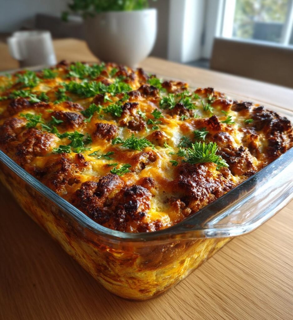 Köttfärslåda med vitkål, senap och cheddar