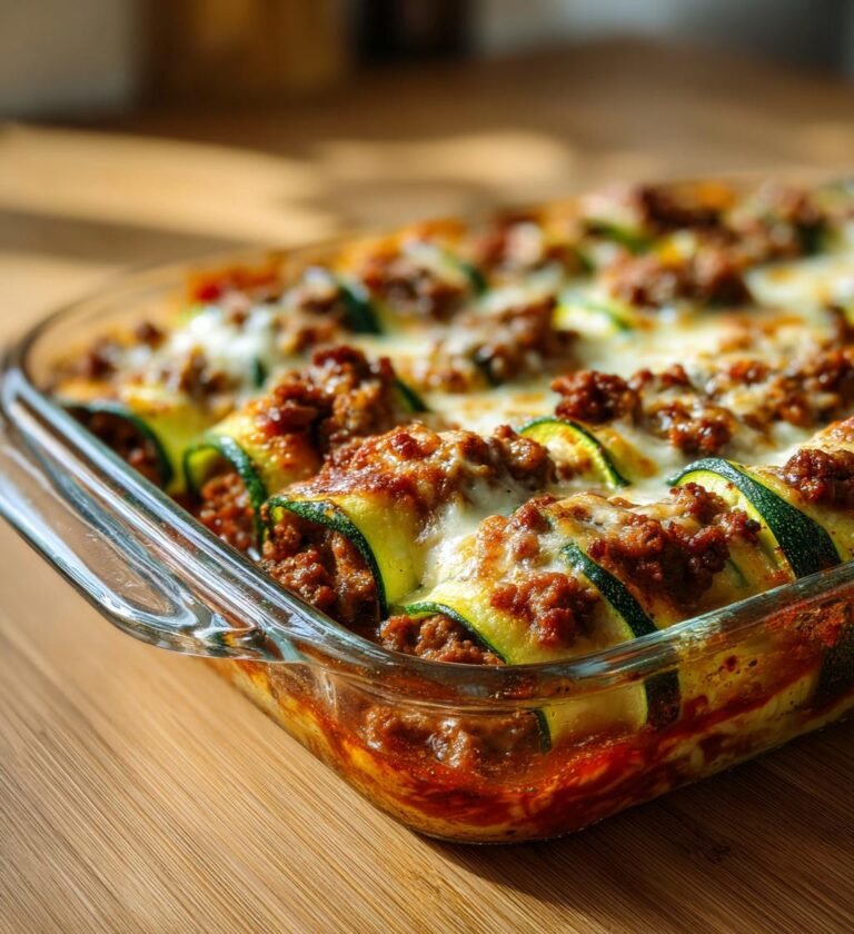 Zucchinirullar med köttfärs och mozzarella