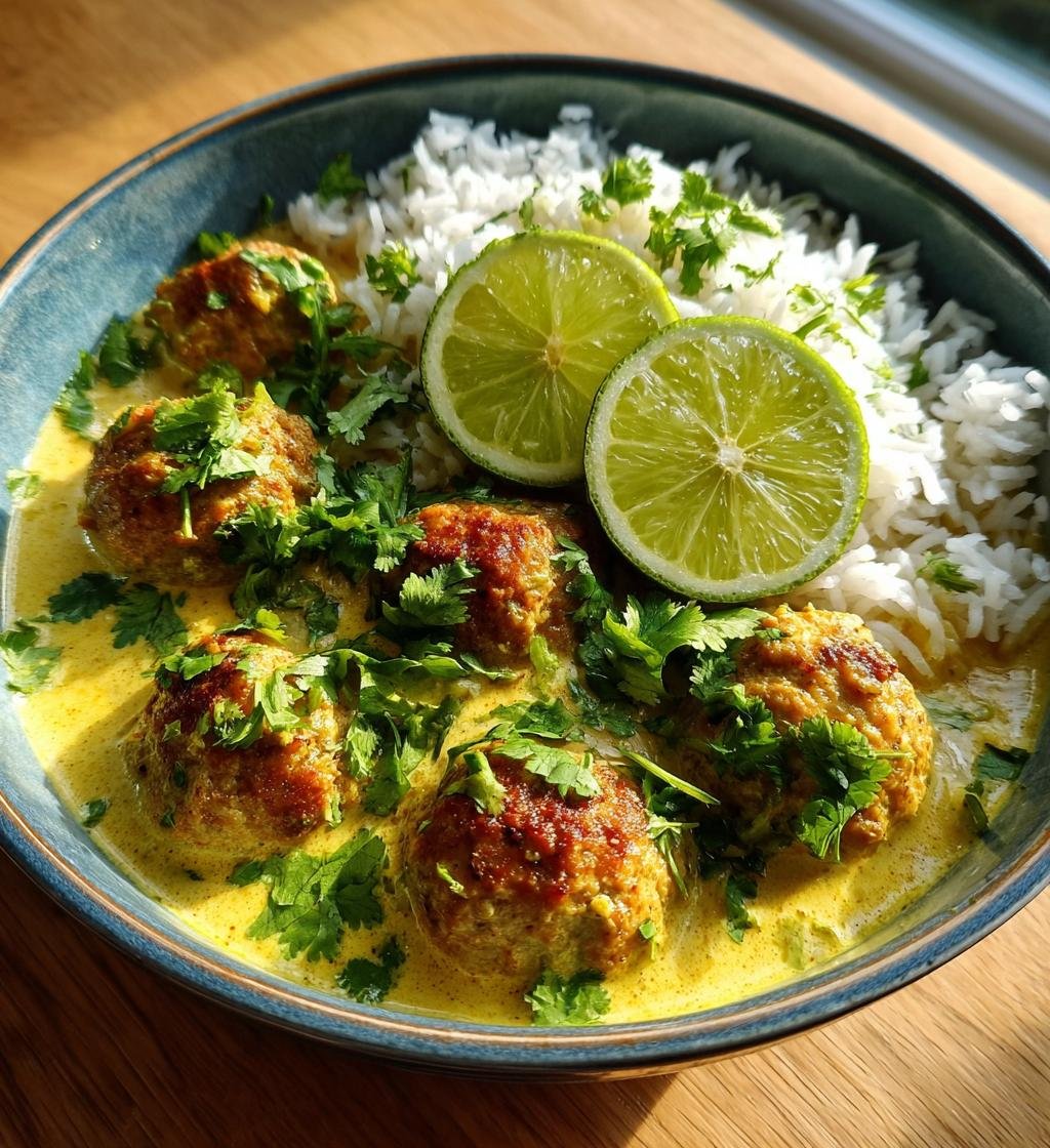 Fiskbullar i mild currysås med kokosris – Enkel och god middag!