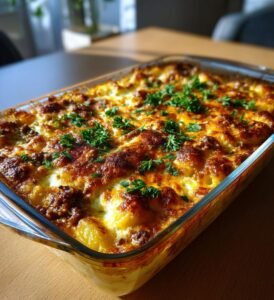 Ugnsbakad gnocchi med köttfärs och ostsås