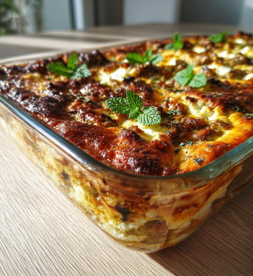 Lammfärspaj med aubergine, mynta och fetaost - Enkel och God!