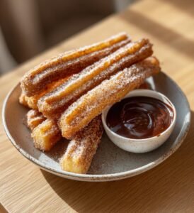 Valborgschurros med kanelsocker och chokladsås