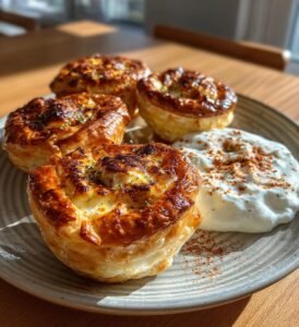 Köttfärspiroger med paprika, spiskummin och yoghurtdipp