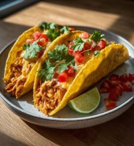Potatistacos fyllda med kyckling och cheddar