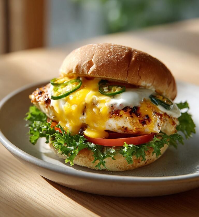 Kycklingburgare fyllda med cheddar och jalapeño