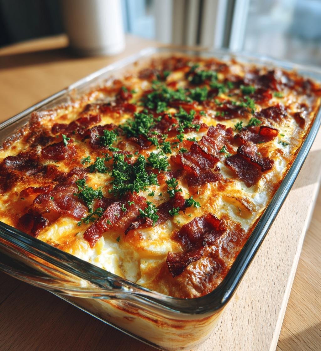 Bacon- och potatisgratäng med ägg och ost – Enkel och krämig rätt - steg för steg