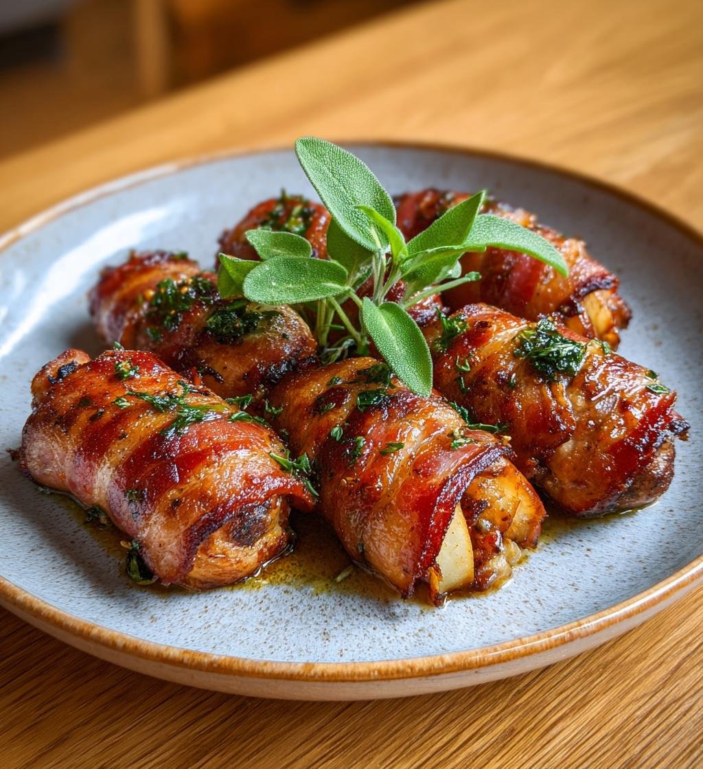 Kycklingrullader med äpple, bacon och salvia – Enkel och God middag
