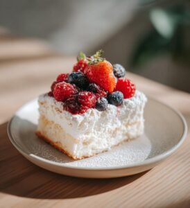 Vaniljpuddingkaka med färska bär