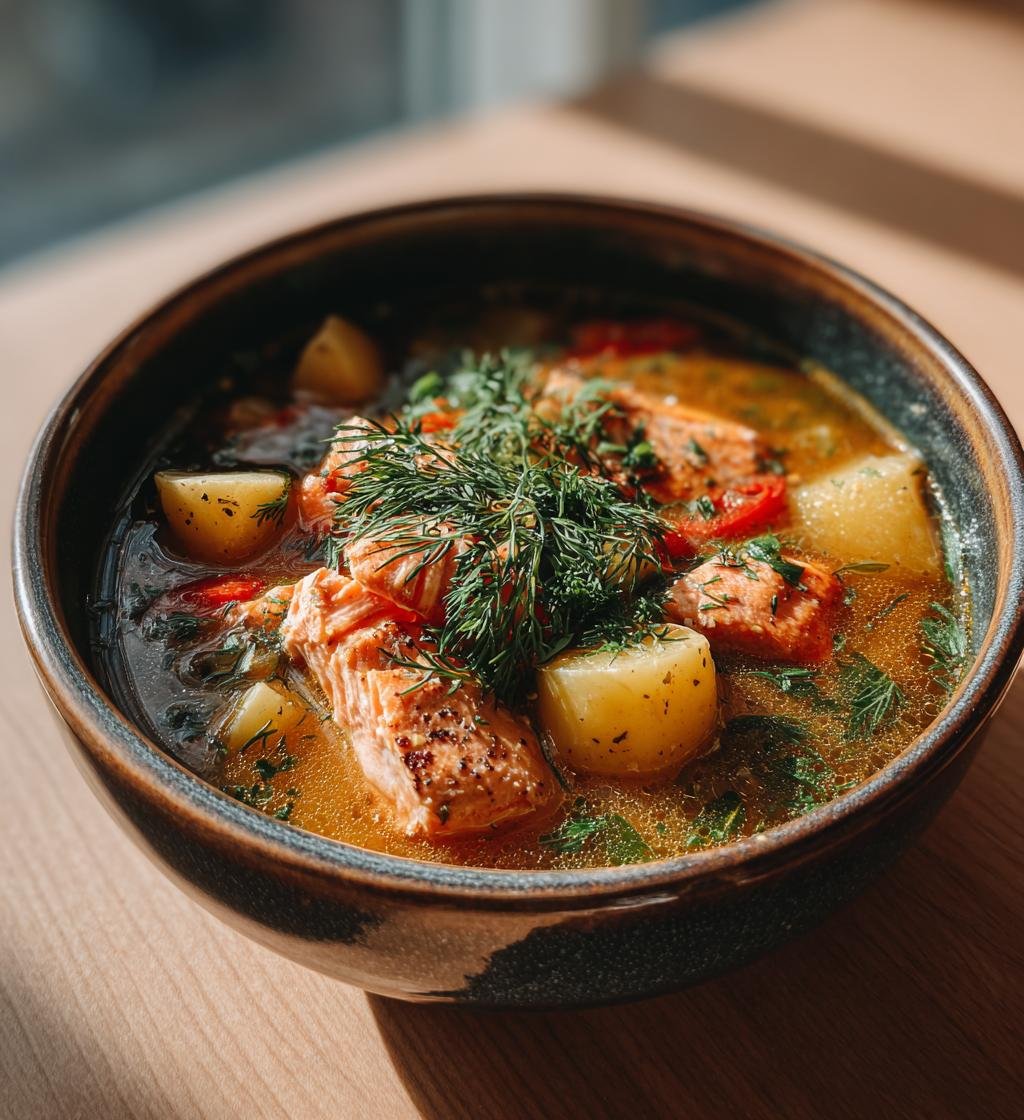 Krämig laxsoppa med dill och potatis – Enkel och God Middag - steg för steg
