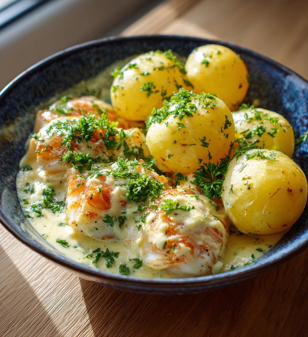 Torsk med äggsås och kokt potatis - Enkel och God Fiskrätt - steg för steg