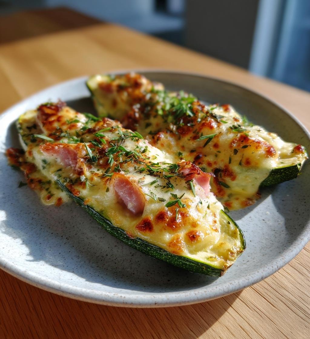 Zucchinipizzabåtar med skinka och ost – Enkel och God!