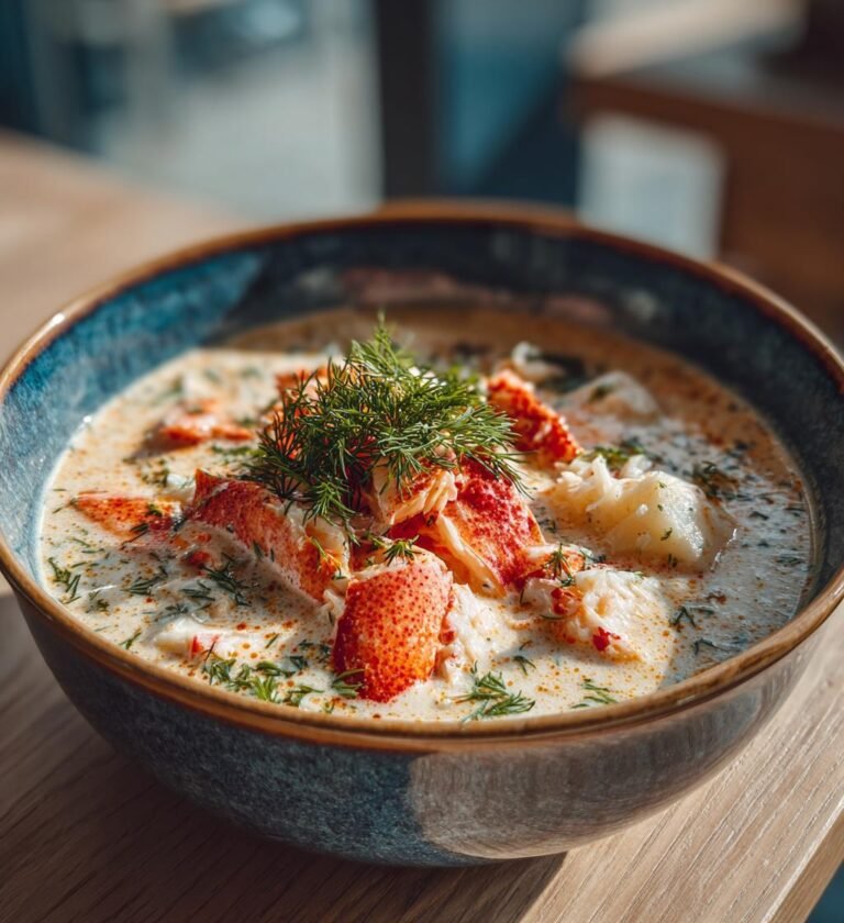 Krämig krabbsoppa med dill