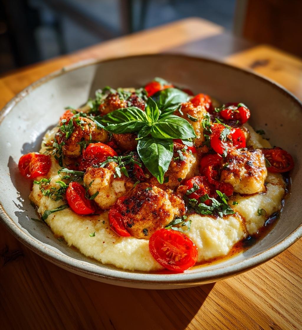 Kycklinglår med balsamico, tomat och krämig polenta – Enkel och god middag