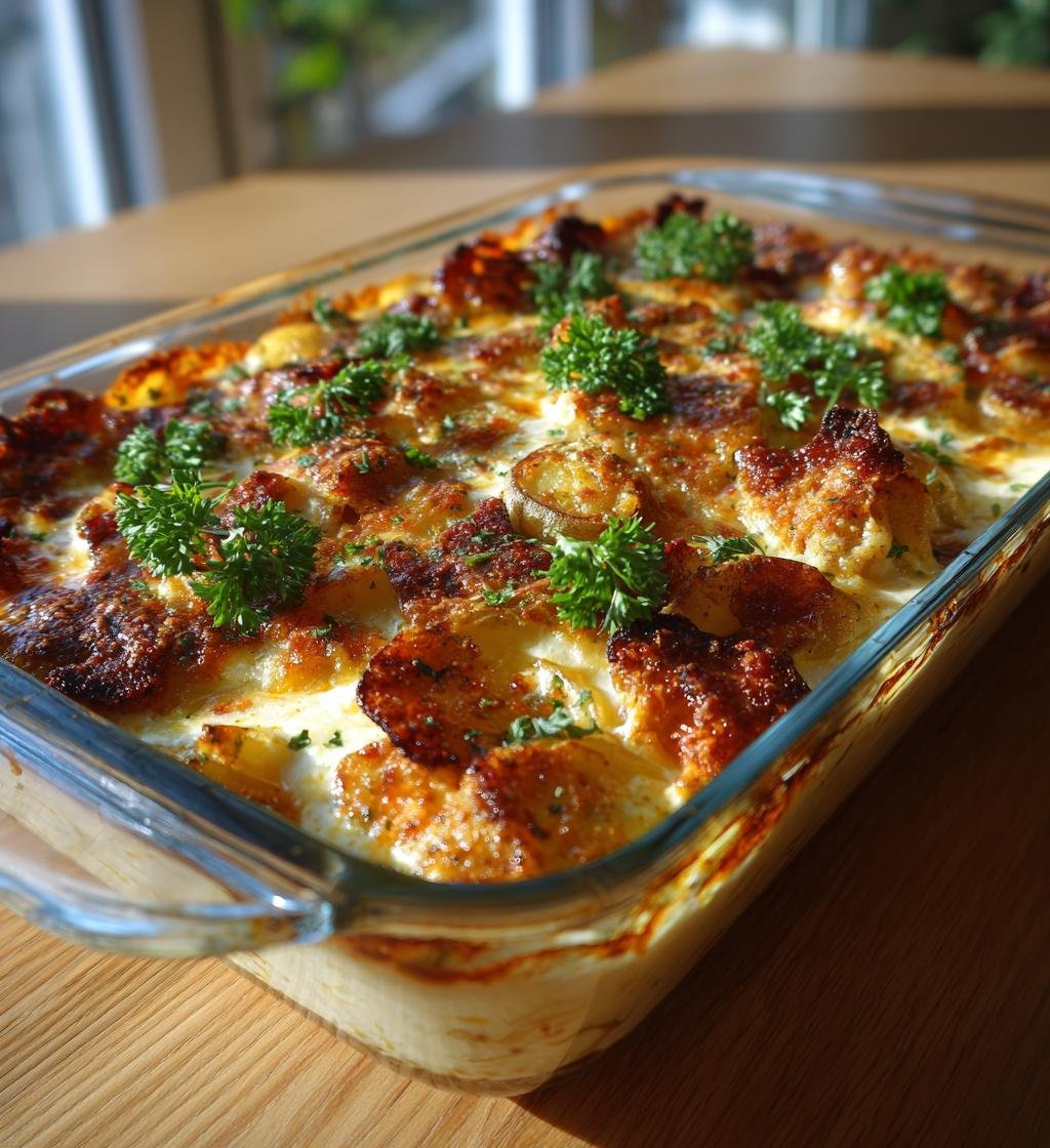 Kycklinggratäng med bacon, äpple och senapskräm – Enkel och God!