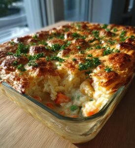 Kyckling pot pie med grönsaker och frasigt smördegstäcke