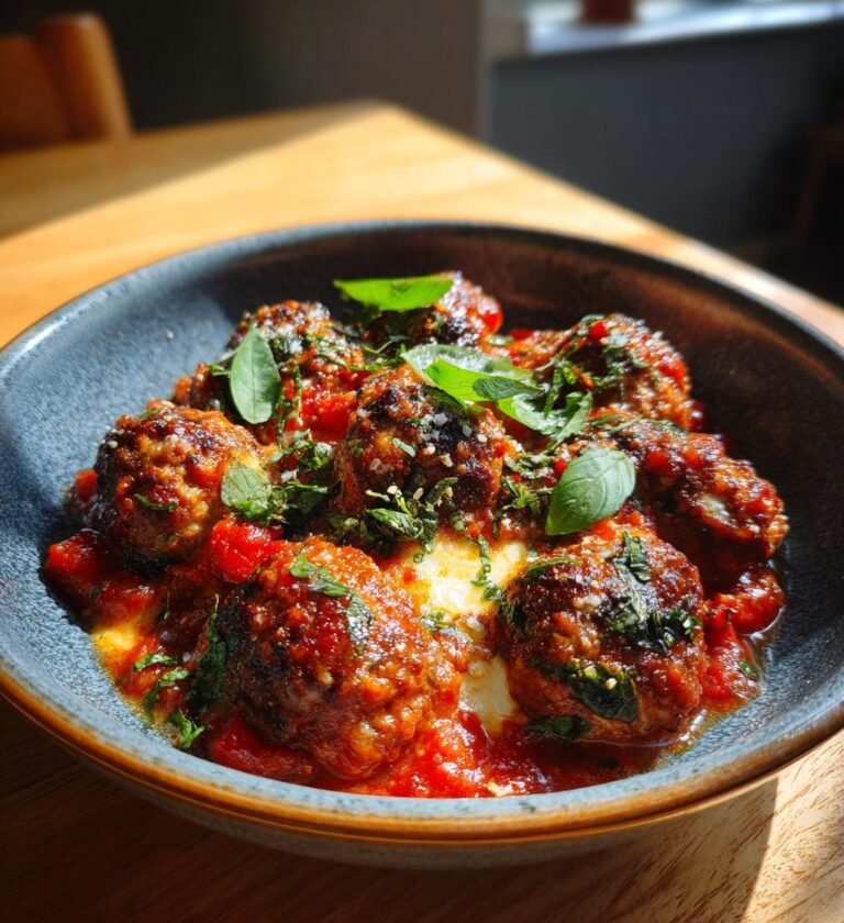 Kalkonköttbullar med tomat, basilika och mozzarella