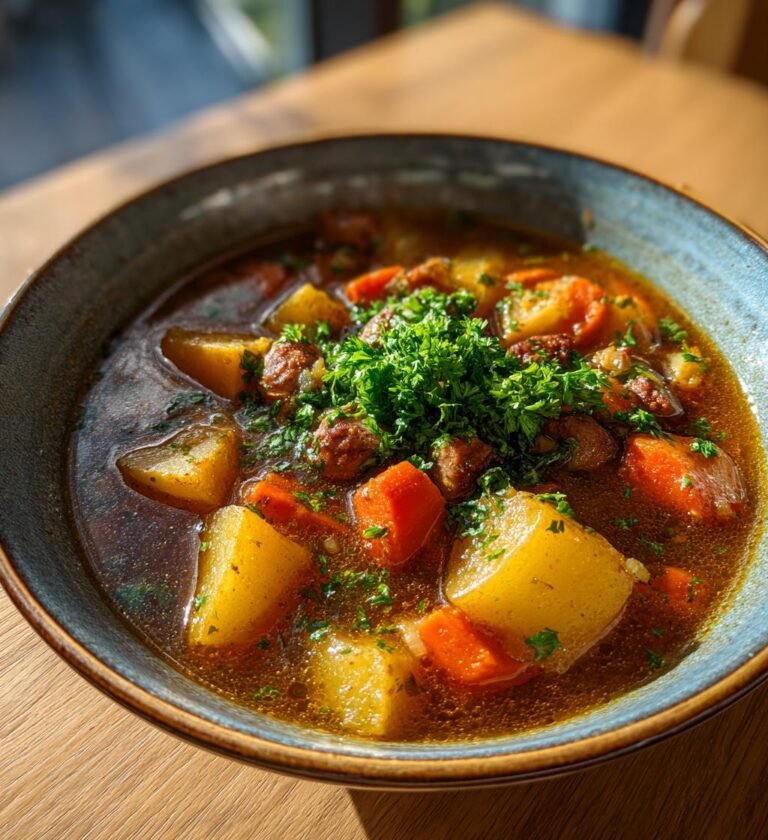 Korvgryta med potatis och rotfrukter