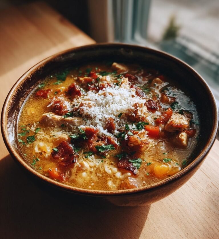 Krämig kycklinggryta med bacon, paprika och parmesan