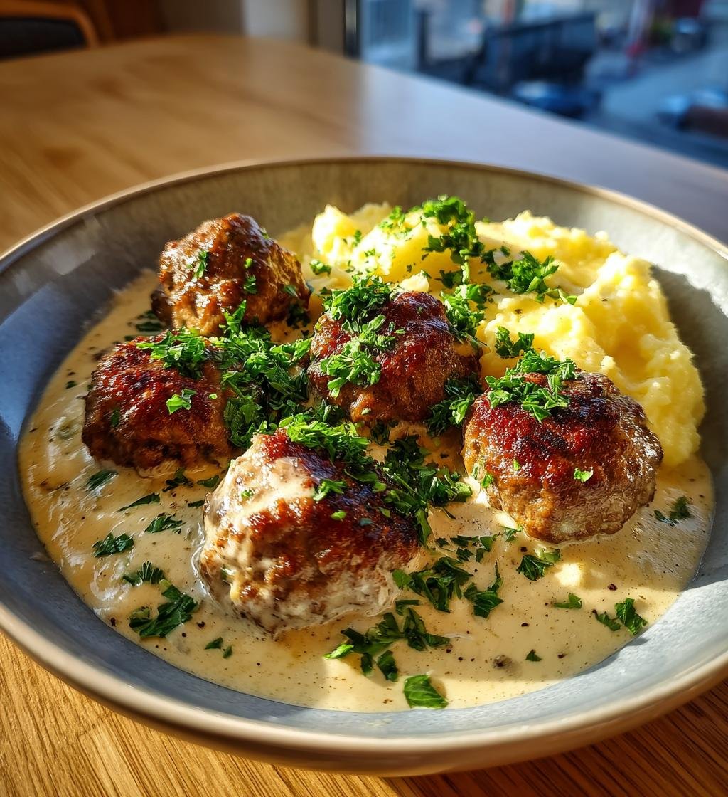 Saftiga köttbullar med gräddsås – Enkel och Krämig Familjemiddag
