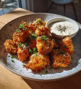 Parmesankycklingnuggets med krämig ranchdipp