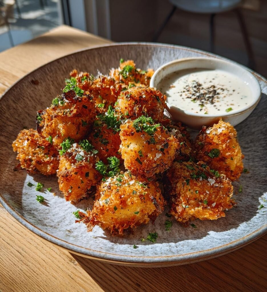 Parmesankycklingnuggets med krämig ranchdipp