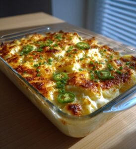 Potatisgratäng med jalapeño, cheddar och gräslök