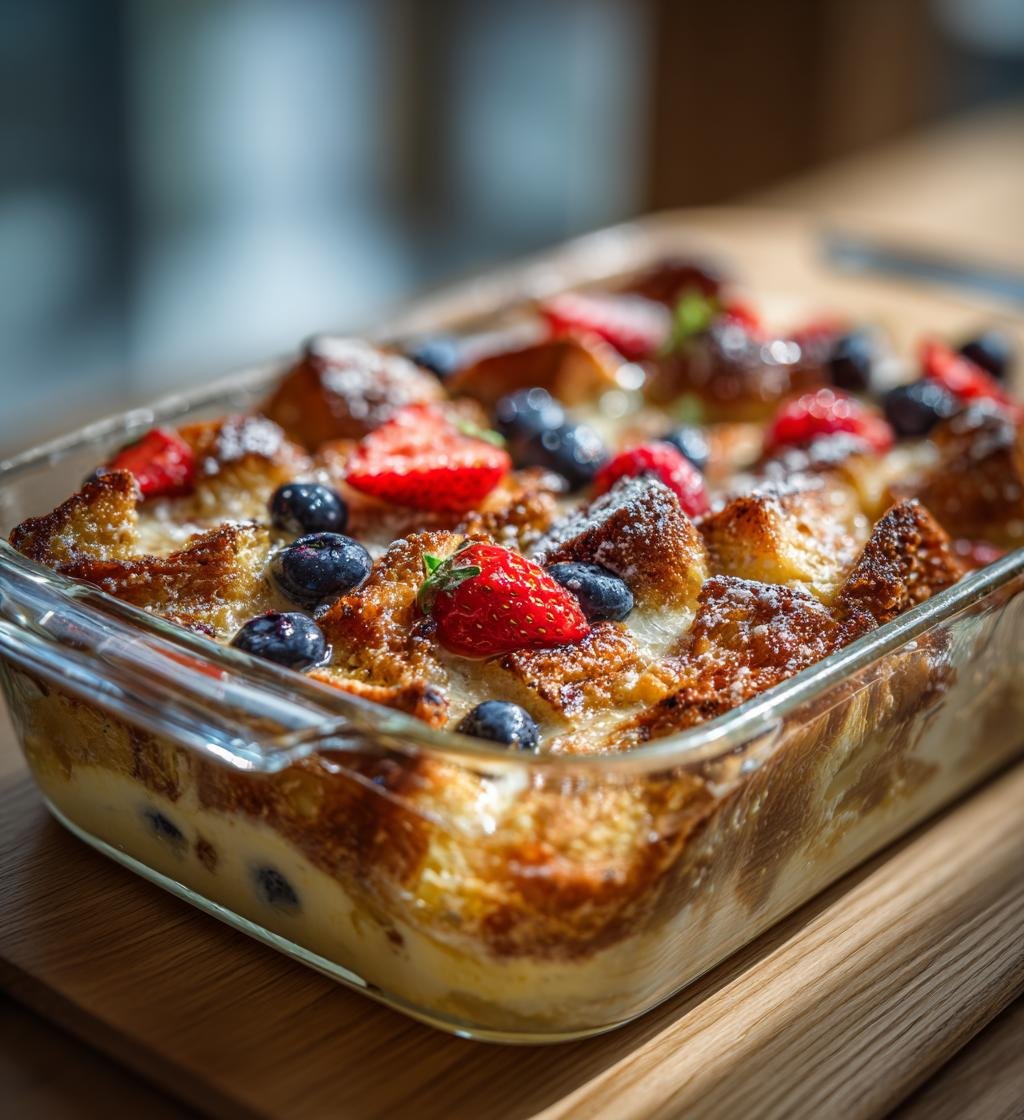 Fransk toast-gratäng med vanilj och bär – Enkel och god brunch! - steg för steg