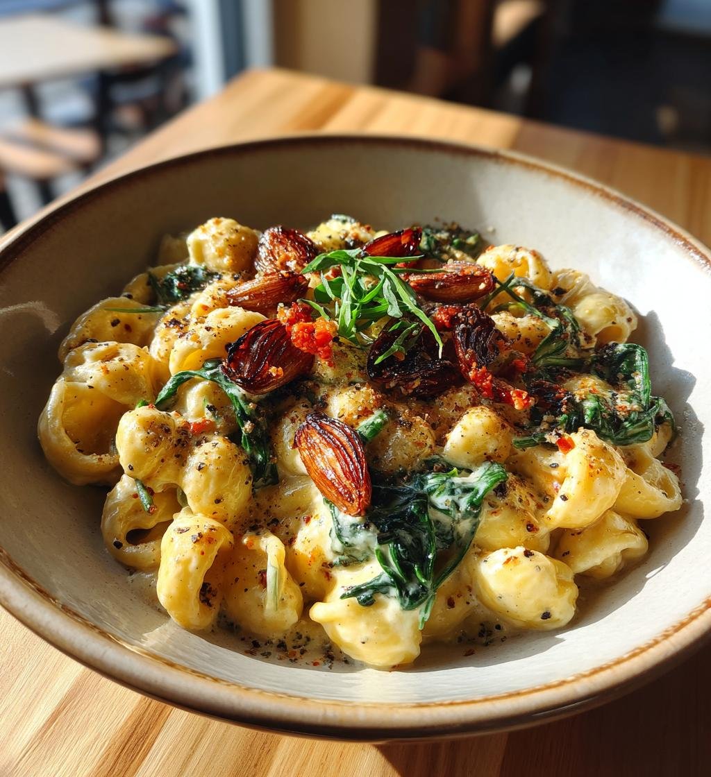 Krämig pasta med rostad vitlök, mascarpone och spenat – Enkel och god - steg för steg
