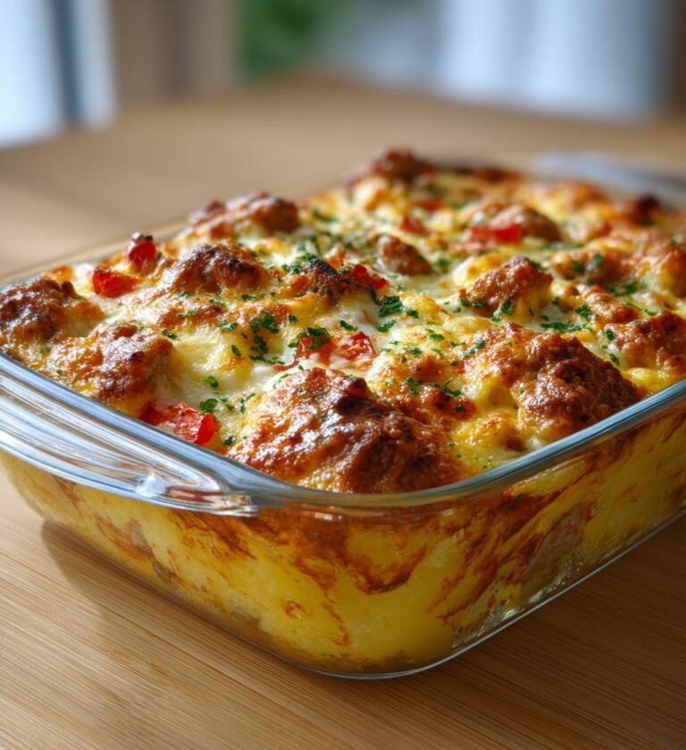 Polentagratäng med salsiccia, tomat och parmesan