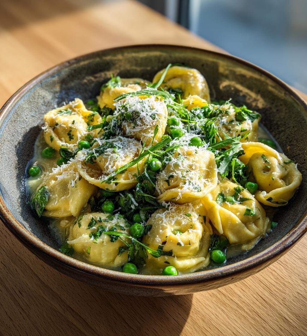 Laxfylld tortellini med citronsmör och gröna ärtor – Enkel och God!