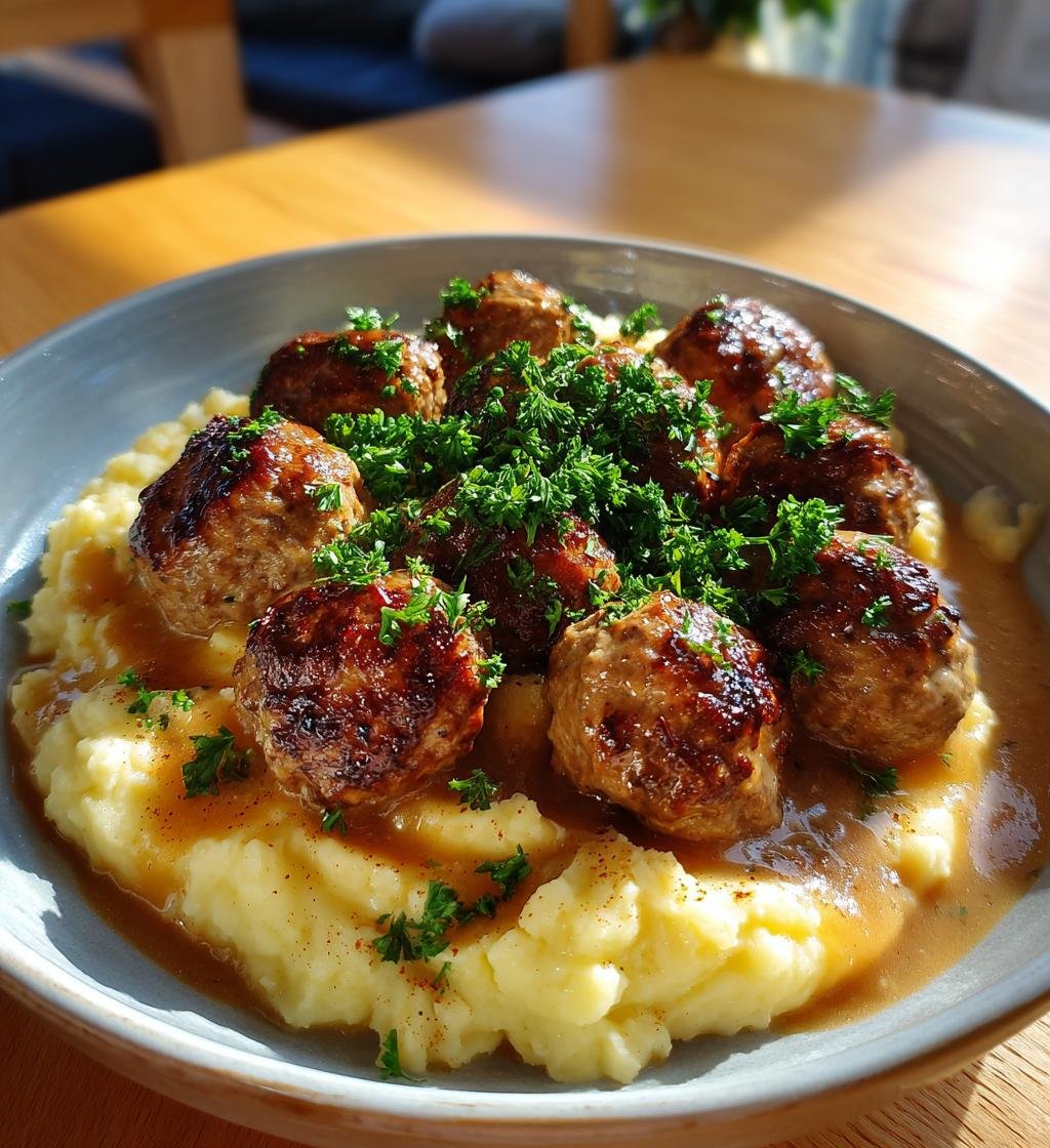 Svenska köttbullar med brynt smör-potatismos – Enkel och God