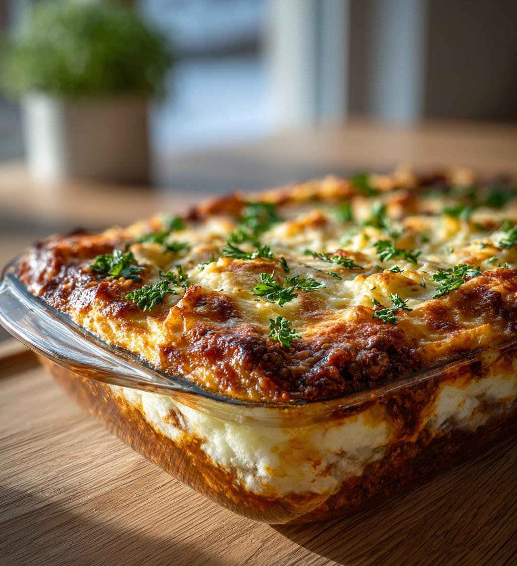 Köttfärsgratäng med palsternacksmos och lagrad ost – Enkel och God