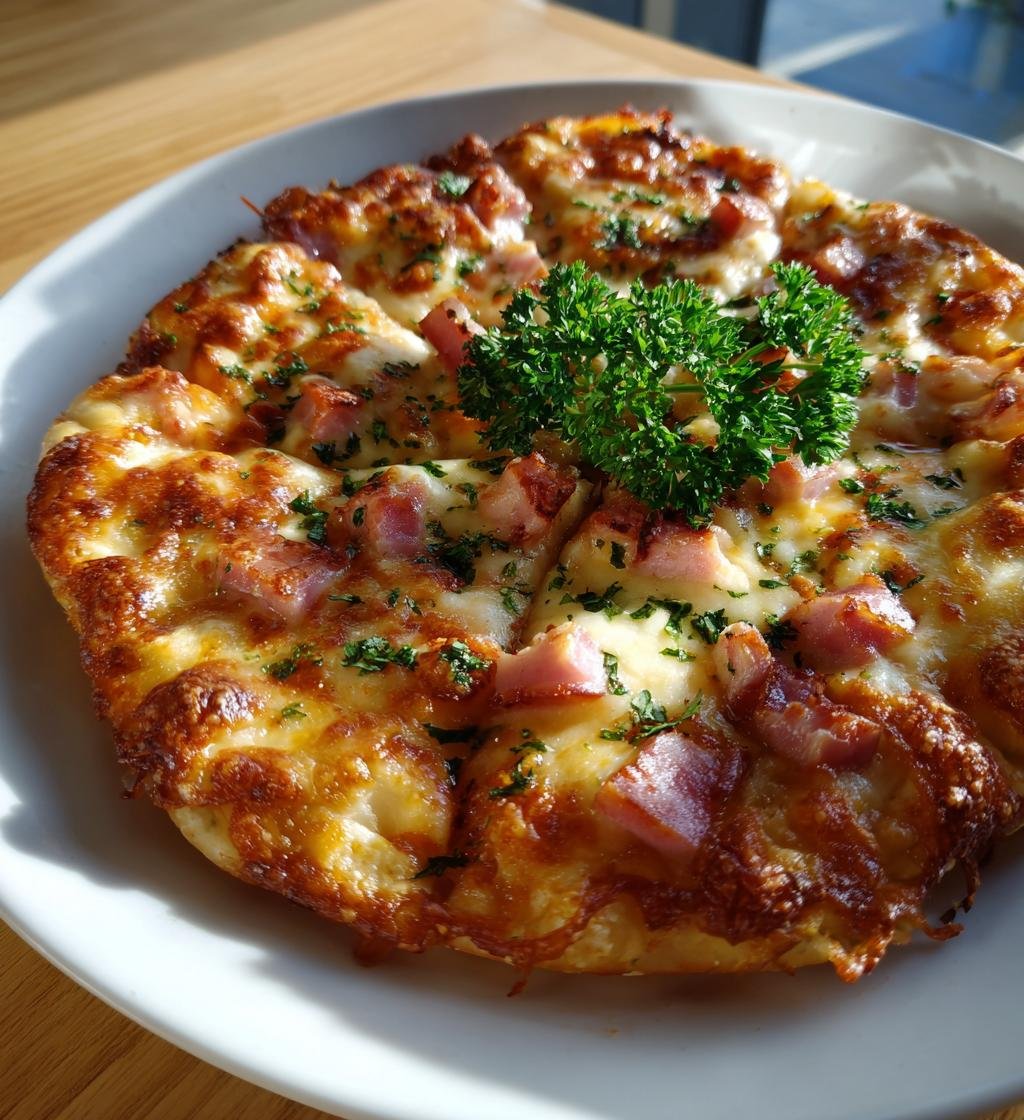 Frasig potatispizza med skinka och ost – Enkel och God middag