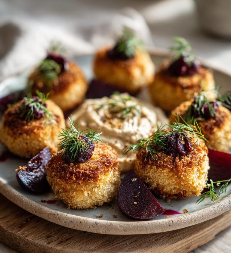 Fiskbiffar med rödbeta och krämig kaprisdipp