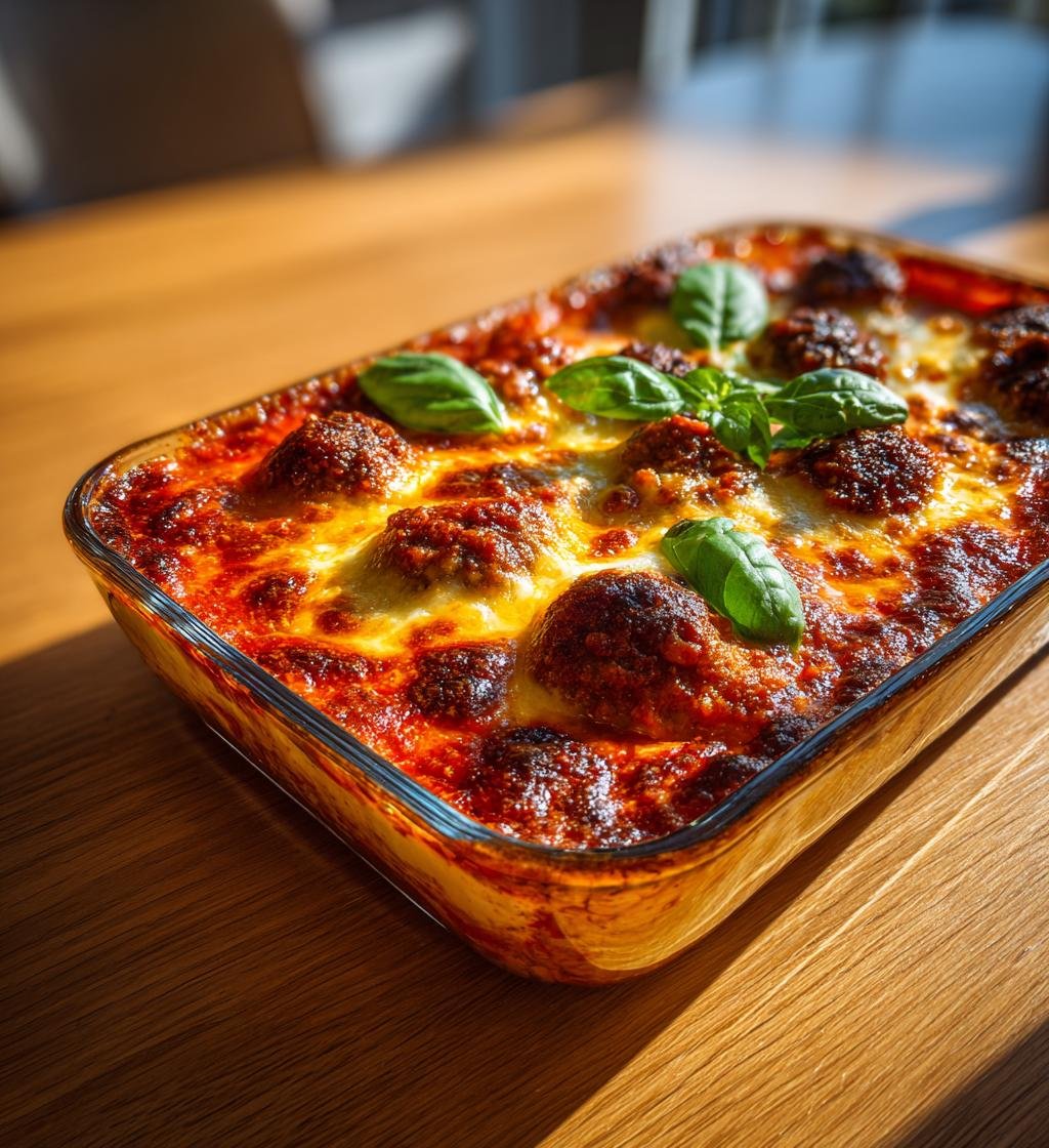 Köttbullemacka i ugn med tomatsås och mozzarella – Enkel och God