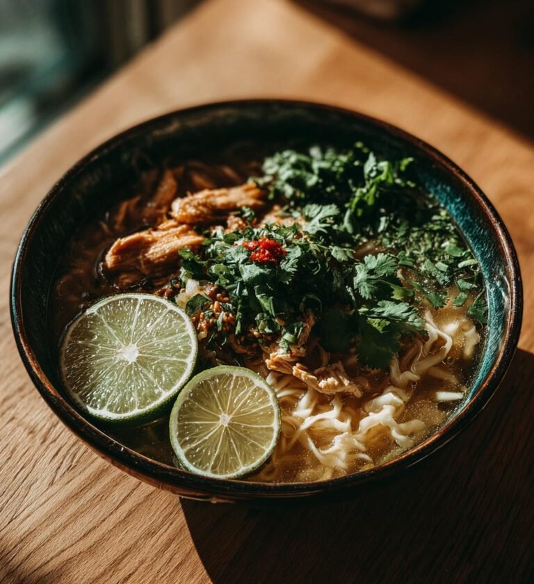 Krämiga kycklingnudlar med sweet chili och lime