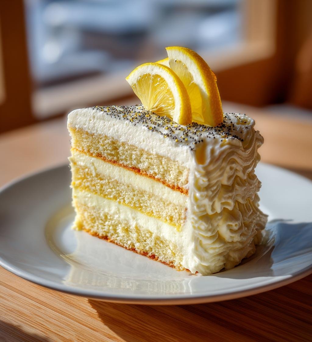 Citronkaka med vallmo och mascarponekräm - Enkel och saftig
