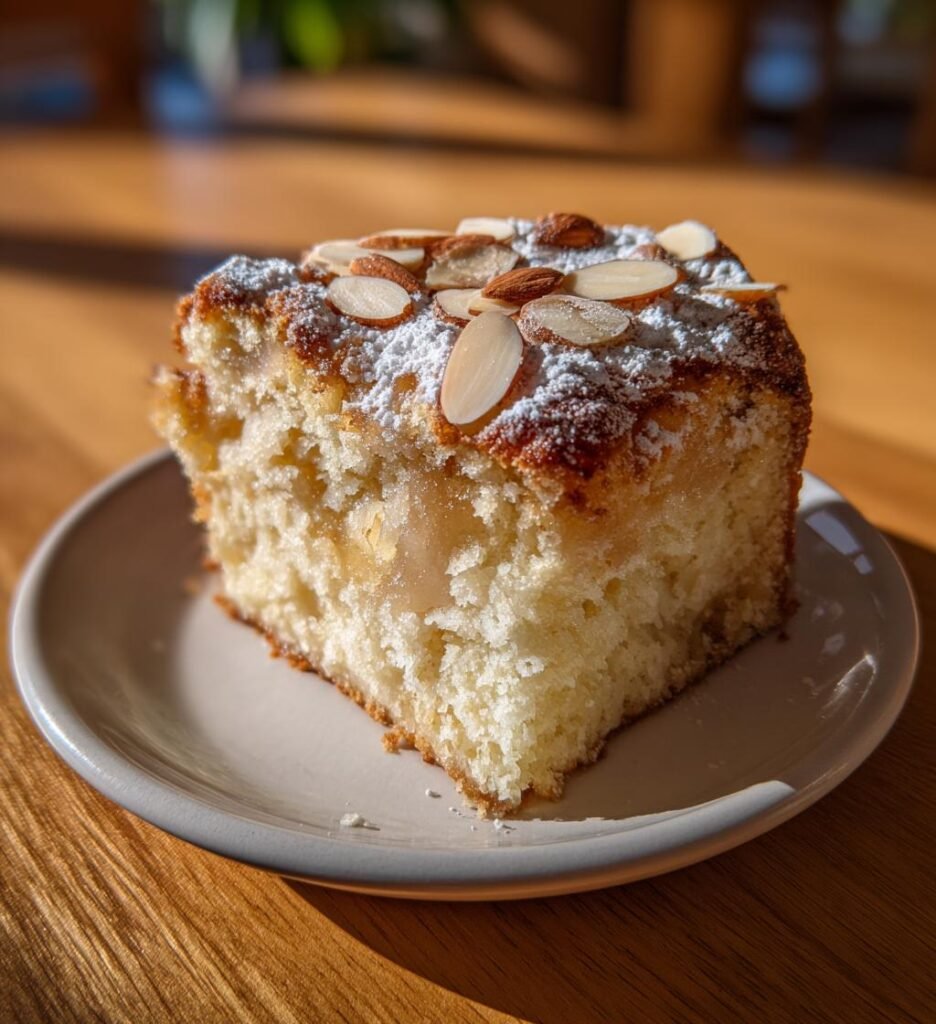 Päronkaka med kardemumma och mandelcrunch