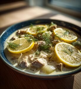 Kycklingpanna med fänkål, citron och grädde