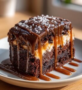 Kokosbrownies med karamelltopping
