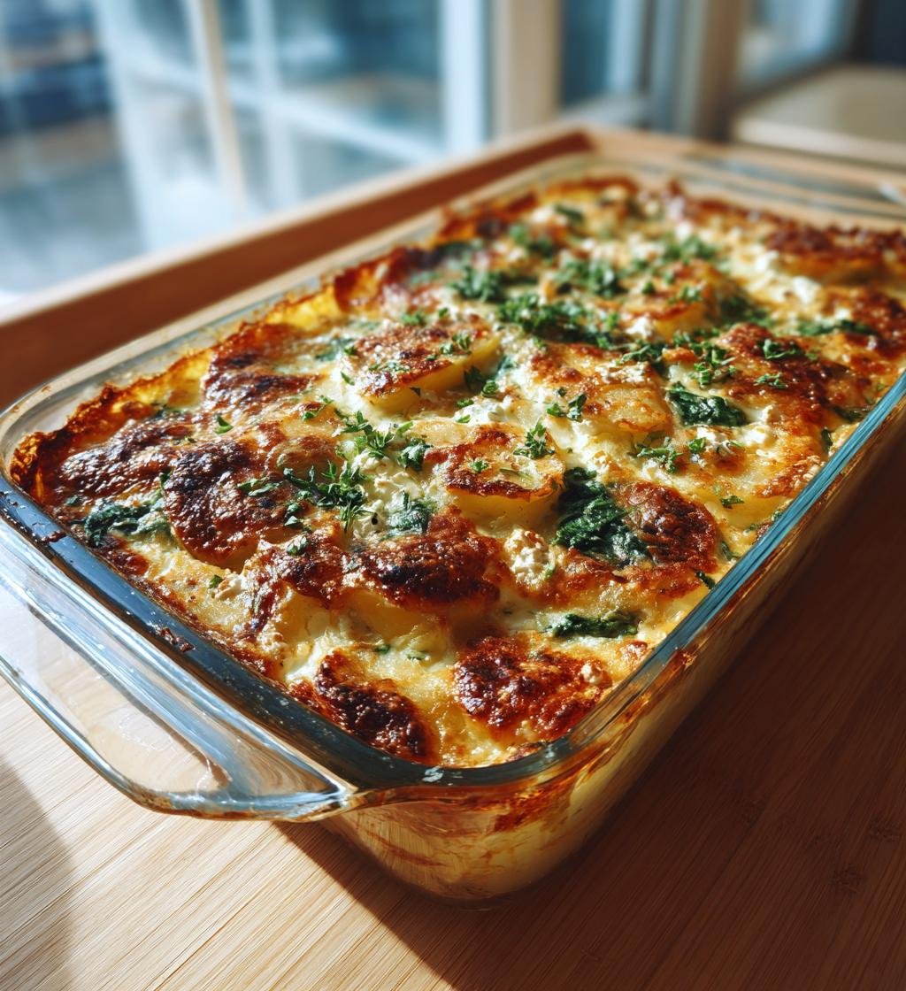 Potatisgratäng med spenat, fetaost och örter – Enkel och God Recept