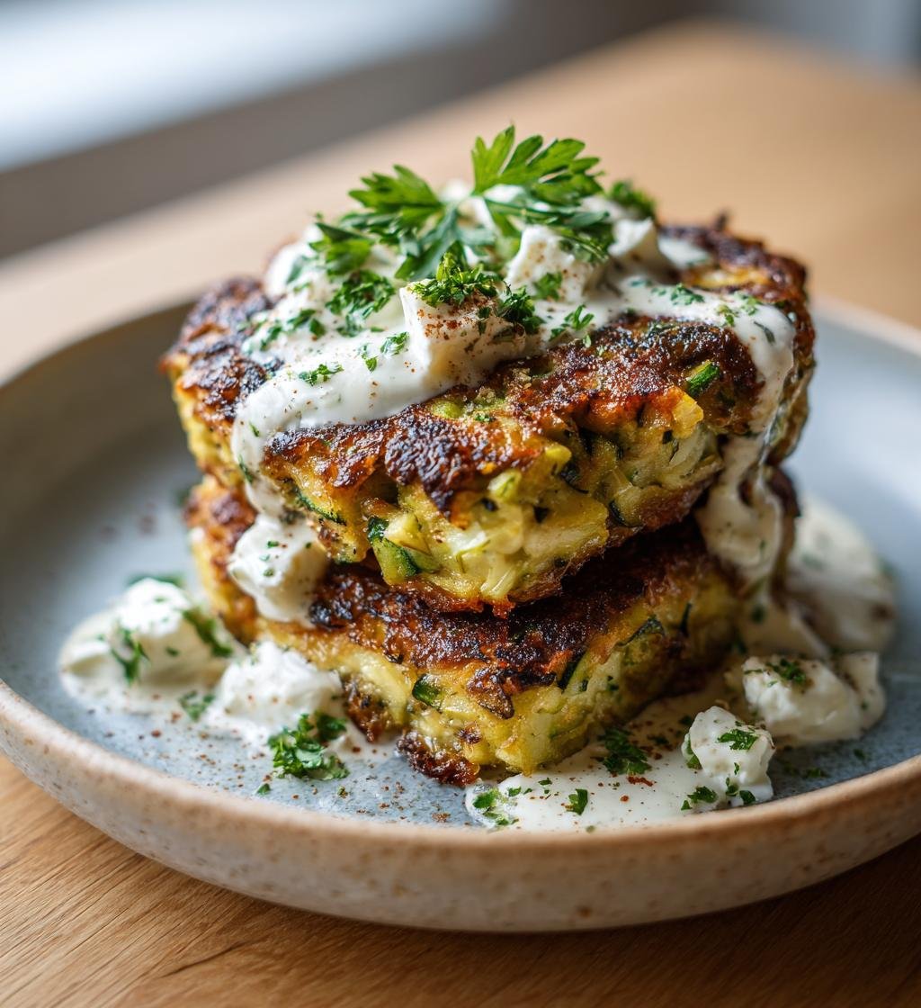 Zucchiniburgare med fetaost och vitlöksdressing – Enkel och God!