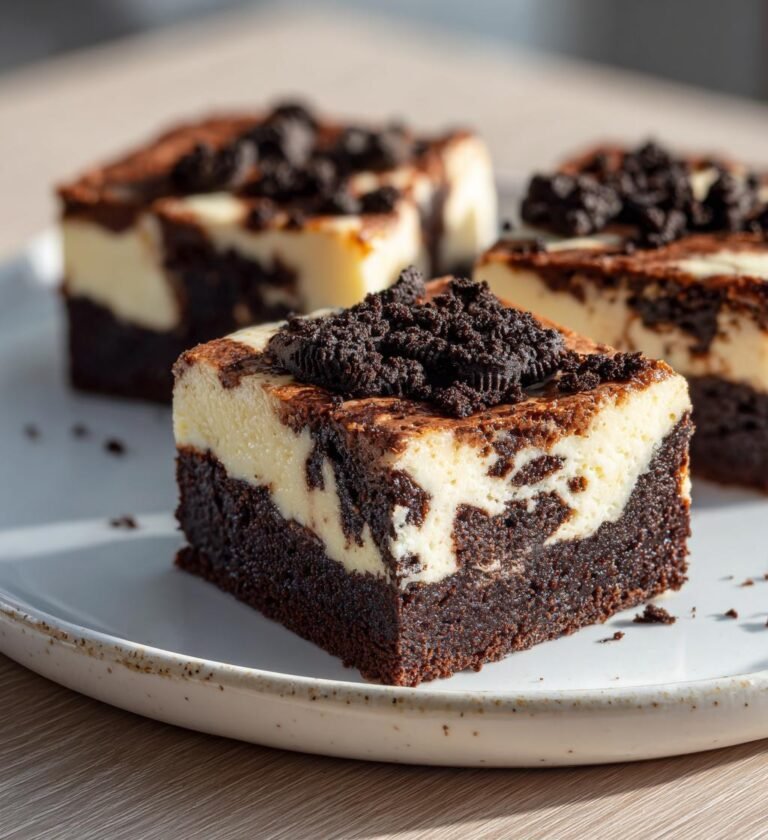 Oreobrownies med cheesecakevirvel