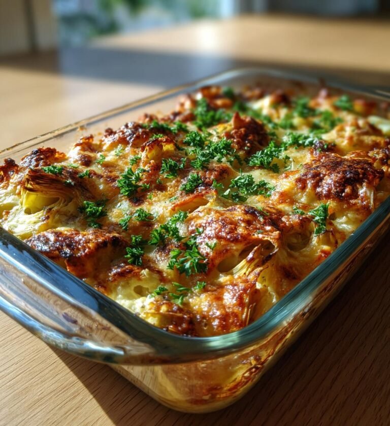 Kycklinggratäng med kronärtskocka, citron och parmesan