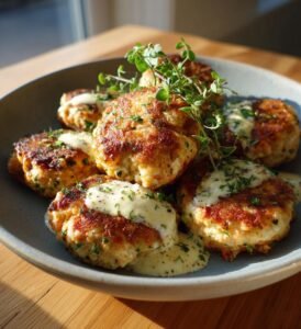 Mozzarellafyllda laxbiffar med citronsås
