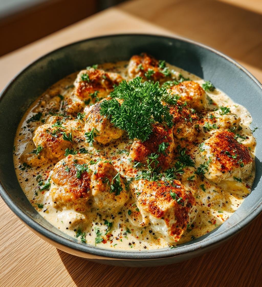 Kycklingköttbullar i krämig stroganoffsås – Enkel och god middag - steg för steg