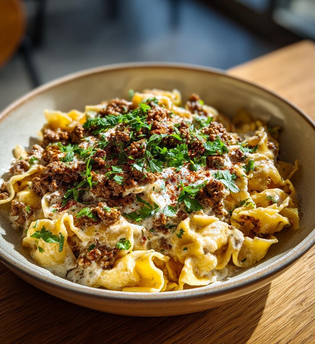Krämig tacopasta med köttfärs och cheddar – Enkel & God rätt