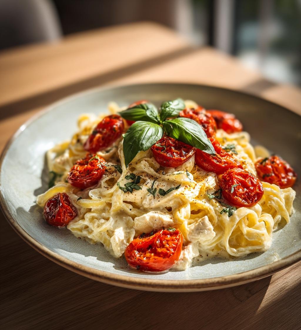 Krämig kycklingpasta med rostad tomat och vitlök – Enkel & God - steg för steg