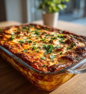 Räklasagne med chili, vitlök och mozzarella