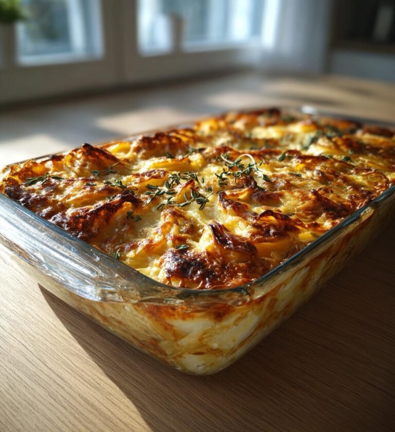 Potatisgratäng med karamelliserad lök och timjan